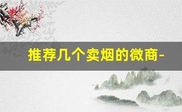 推荐几个卖烟的微商-一般卖烟店有多少品种