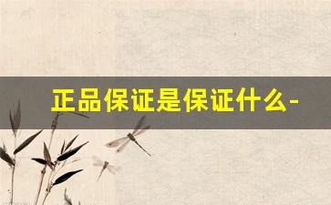 正品保证是保证什么-质量有保证的是正品吗